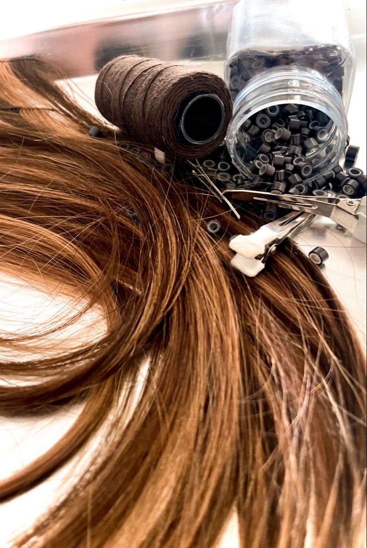 an auburn hand-tied weft for a fall hair transition